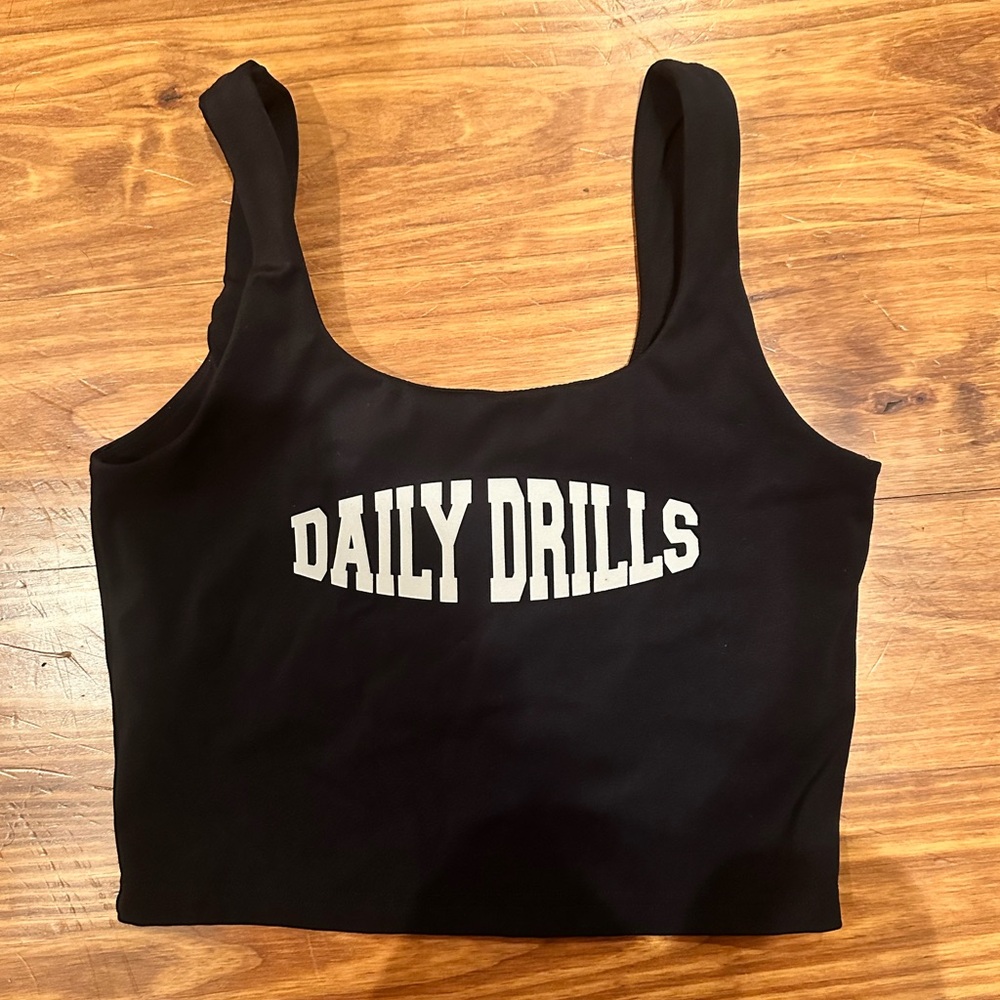Daily Drills Black Crop Top